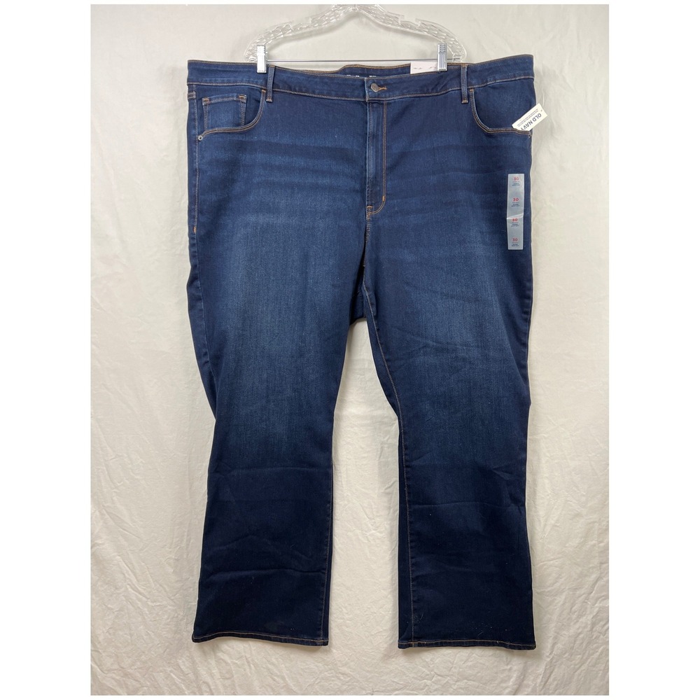 Old Navy Kicker Boot-Cut Jeans Women 30 Dark Wash Mid-Rise Stretch Denim